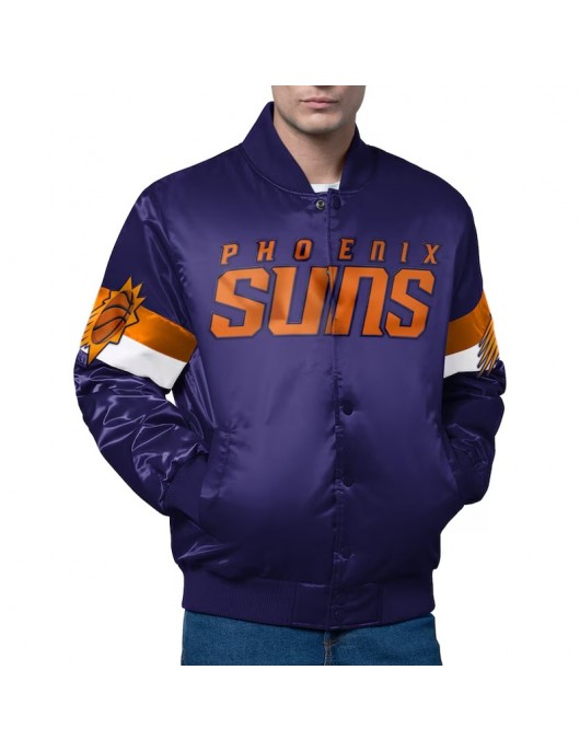 Phoenix Suns Triple Option Varsity Satin Jacket Phoenix Suns Triple Option Varsity Satin Jacket