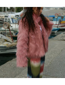 Pink Collared Cropped Faux Fur Jacket | Barbie Faux Fur Coat