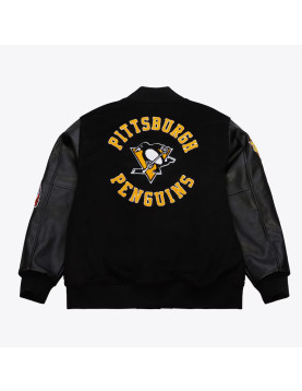 Pittsburgh Penguins Black Out Team Logo Varsity Jacket