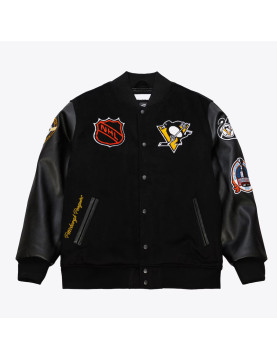 Pittsburgh Penguins Black Out Team Logo Varsity Jacket
