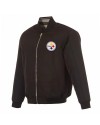 Pittsburgh Steelers Black/Gray Full-Zip Reversible Flight Jacket