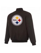 Pittsburgh Steelers Black/Gray Full-Zip Reversible Flight Jacket