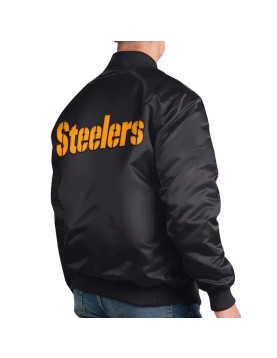 Pittsburgh Steelers Exclusive Black Varsity Satin Jacket
