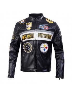 Pittsburgh Steelers Men's Moto Jacket Pittsburgh Steelers Men's Moto Jacket