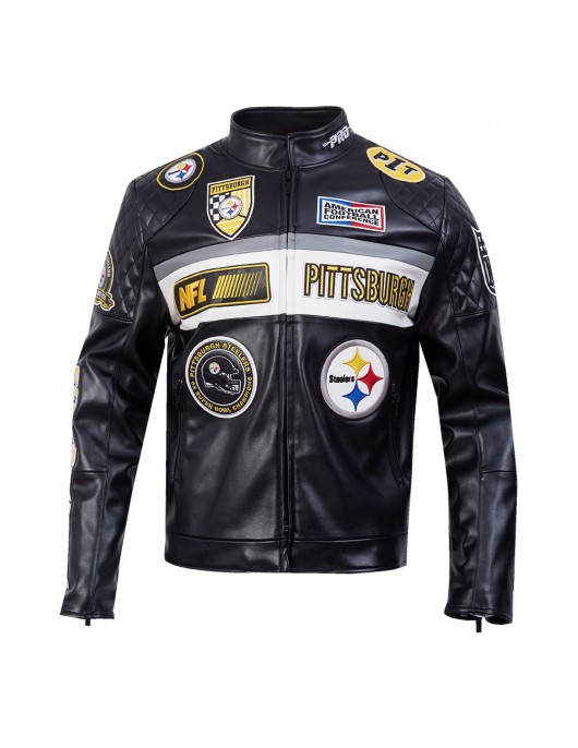 Pittsburgh Steelers Men's Moto Jacket Pittsburgh Steelers Men's Moto Jacket