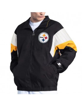 Pittsburgh Steelers Yard Line Black Full-Zip Jacket