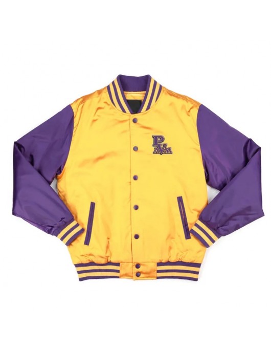 Prairie View A&M Gold and Purple Baseball Jacket