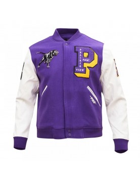Prairie View A&amp;M Purple and White Varsity Jacket