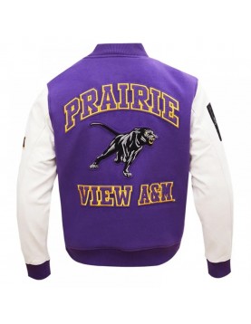 Prairie View A&amp;M Purple and White Varsity Jacket