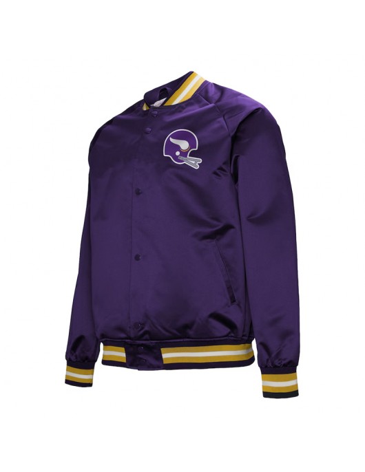 Purple Minnesota Vikings Double Down Satin Jacket