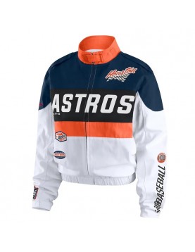 Racing Houston Astros Orange and White Full-Zip Jacket 
