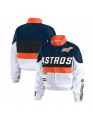 Racing Houston Astros Orange and White Full-Zip Jacket