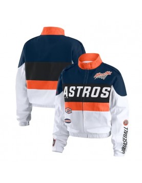 Racing Houston Astros Orange and White Full-Zip Jacket 