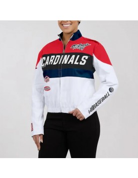 Racing St. Louis Cardinals Red and White Full-Zip Jacket
