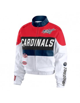 Racing St. Louis Cardinals Red and White Full-Zip Jacket