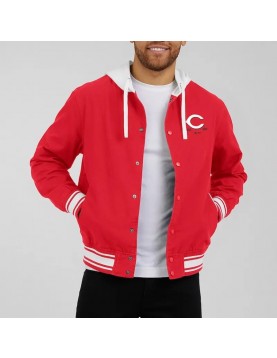 Red Cincinnati Reds Cotton Hooded Jacket 