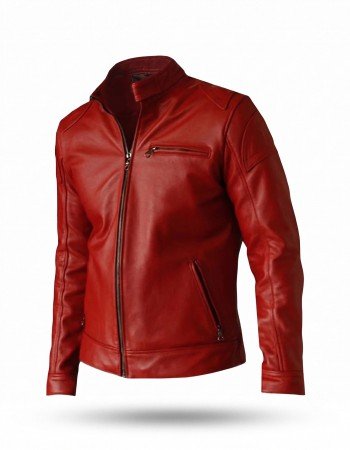 Red Elegant Leather Jacket