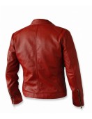 Red Elegant Leather Jacket