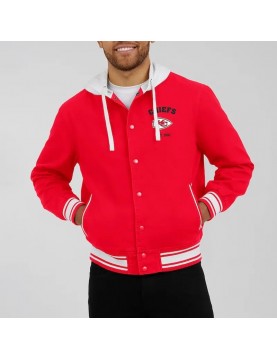 Red Kansas City Chiefs Cotton Hooded Jacket 