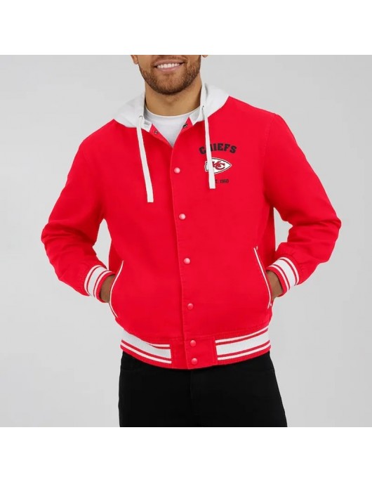 Red Kansas City Chiefs Cotton Hooded Jacket