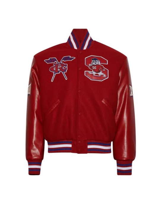 Red South Carolina State University Varsity Jacket