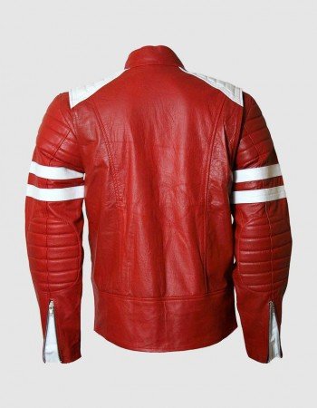 Red & White Real Leather Jacket Red & White Real Leather Jacket