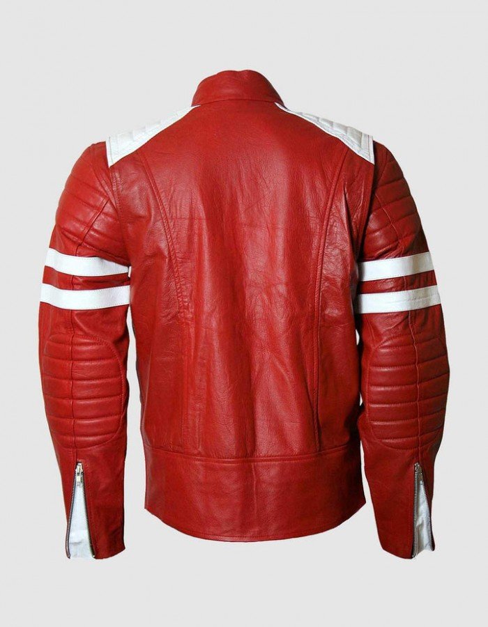 Red & White Real Leather Jacket Red & White Real Leather Jacket