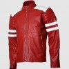 Red & White Real Leather Jacket Red & White Real Leather Jacket