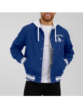 Royal LA Dodgers Cotton Hooded Jacket 