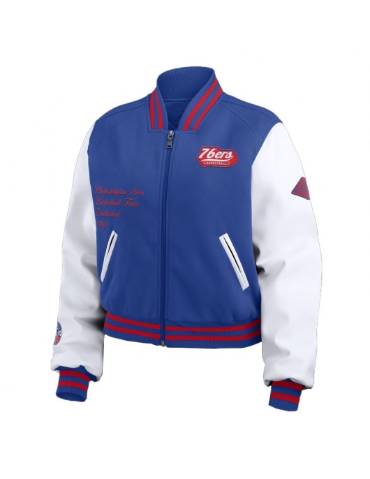 Royal/White Philadelphia 76ers Varsity Full-Zip Jacket Royal/White Philadelphia 76ers Varsity Full-Zip Jacket