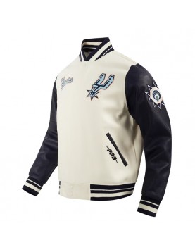 San Antonio Spurs 2024/25 City Edition Chenille Cream Varsity Jacket