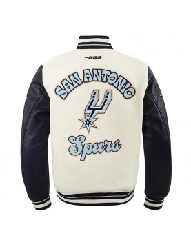 San Antonio Spurs 2024/25 City Edition Chenille Cream Varsity Jacket