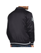 San Antonio Spurs Stitch Applique Black Satin Jacket