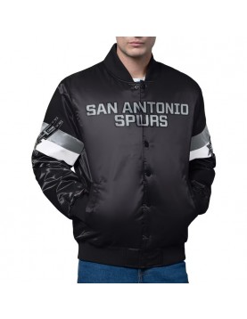 San Antonio Spurs Triple Option Varsity Satin Jacket