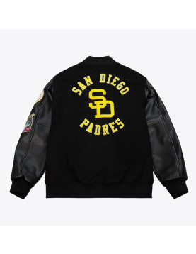 San Diego Padres Black Out Vintage Logo Varsity Jacket