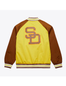 San Diego Padres Vintage Logo Double Clutch Gold Satin Jacket