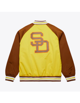 San Diego Padres Vintage Logo Double Clutch Gold Satin Jacket