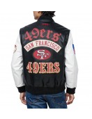 San Francisco 49ers Best Of Men's Leather Varsity Jacket San Francisco 49ers Best Of Men's Leather Varsity Jacket