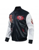 San Francisco 49ers Best Of Men's Leather Varsity Jacket San Francisco 49ers Best Of Men's Leather Varsity Jacket