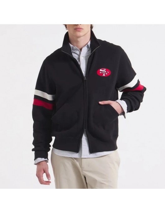 San Francisco 49ers Black Striped Fleece Jacket