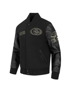 San Francisco 49ers Full-Zip Black Varsity Jacket