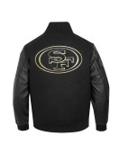 San Francisco 49ers Full-Zip Black Varsity Jacket
