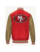 San Francisco 49ers Scarlet and Gold Varsity Satin Jacket San Francisco 49ers Scarlet and Gold Varsity Satin Jacket