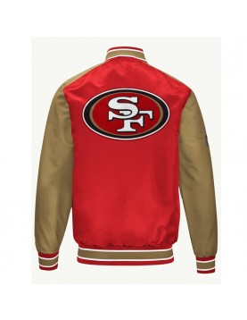 San Francisco 49ers Scarlet and Gold Varsity Satin Jacket