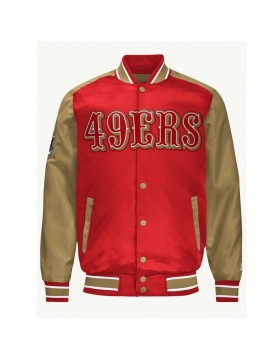 San Francisco 49ers Scarlet and Gold Varsity Satin Jacket