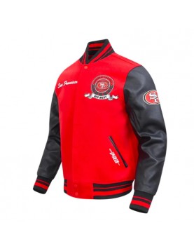 San Francisco 49ers Team Badge Classic Rib Varsity Jacket
