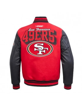 San Francisco 49ers Team Badge Classic Rib Varsity Jacket