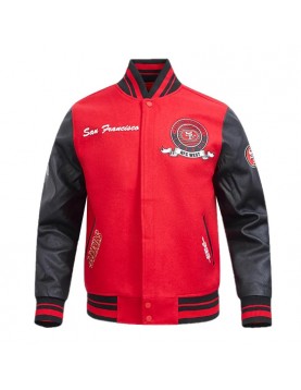 San Francisco 49ers Team Badge Classic Rib Varsity Jacket