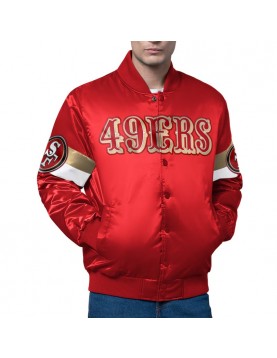 San Francisco 49ers Triple Option Varsity Satin Jacket