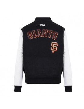 San Francisco Giants Game Day Classics Black Varsity Wool/Leather Jacket